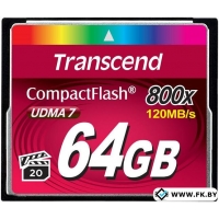 Карта памяти Transcend 800x CompactFlash Premium 64GB (TS64GCF800)