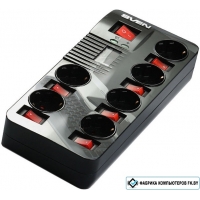 Сетевой фильтр SVEN Fort Pro 6 розеток, черный, 1.8 м