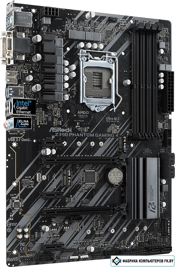 Материнская плата ASRock Z390 Phantom Gaming 4. Купить Материнская ...