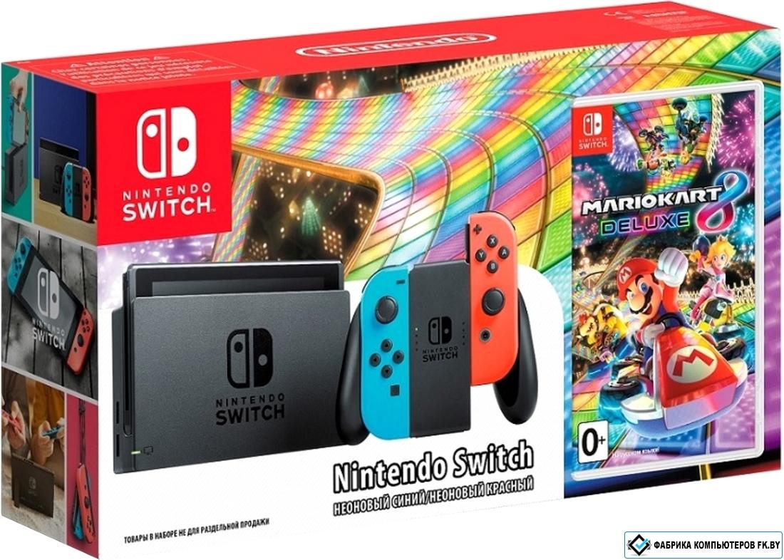 Igrovaya Pristavka Nintendo Switch Mario Kart 8 Deluxe Krasnyj Sinij Kupit V Minske Ceny Harakteistiki Otzyvy Pokupatelej