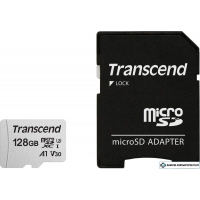 Карта памяти Transcend microSDXC 300S 128GB + адаптер TS128GUSD300S-A