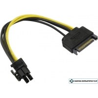Переходник Кабель питания 1x SATA — 6 pin PCIe 6 pin PCIe