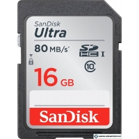 Карта памяти SanDisk SDHC (Class 10) 16GB [SDSDUNC-016G-GN6IN]