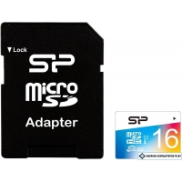 Карта памяти Silicon-Power Elite microSDHC UHS-I 16GB + адаптер [SP016GBSTHBU1V20SP]