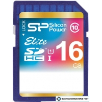 Карта памяти Silicon-Power SDHC Elite UHS-1 (Class 10) 16 GB (SP016GBSDHAU1V10)