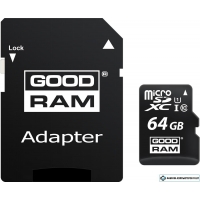 Карта памяти GOODRAM M1AA microSDXC M1AA-0640R12 64GB (с адаптером)