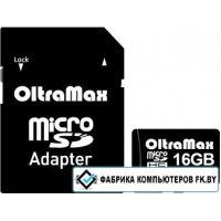 Карта памяти Oltramax microSDHC Class 10 16GB +адаптер