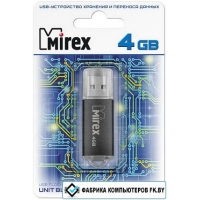 USB Flash Mirex UNIT BLACK 4GB (13600-FMUUND04)