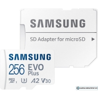 Карта памяти Samsung EVO Plus 2021 microSDXC 256GB (с адаптером)