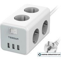 Сетевой фильтр Tessan TS-306 (серый)