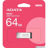 USB Flash ADATA UR350 64GB UR350-64G-RSR/BK (серебристый/черный)