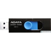 USB Flash ADATA UV320 64GB (черный/голубой)