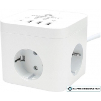 Сетевой фильтр Cablexpert CUBE-3-CU3-W-1.5