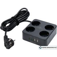 Сетевой фильтр Cablexpert PLT-4-C2U2-B-3 Сетевой фильтр Cablexpert PLT-4-C2U2-B-3