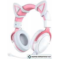 Наушники Onikuma X10 (белый/розовый, с ушками)