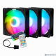 Комплект 3 вентиляторов для корпуса с контроллером и пультом  Powerleap RUXIN 120mm