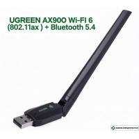 Беспроводной адаптер двухдиапазонный UGREEN AX900 Wi-Fi 6 (802.11ax) + Bluetooth 5.4 Беспроводной адаптер двухдиапазонный UGREEN AX900 Wi-Fi 6 (802.11ax) + Bluetooth 5.4