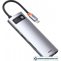 Док-станция Baseus Metal Gleam Series 8-in-1 Multifunctional Type-C HUB Docking Station CAHUB-CV0G