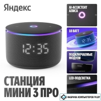 Умная колонка Яндекс Станция Мини 3 Про (черный)