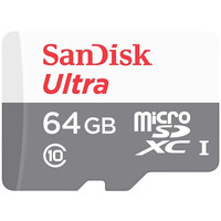 Карта памяти SanDisk Ultra microSDXC 64GB UHS-I/U1 + адаптер [SDSQUNB-064G-GN3MA]
