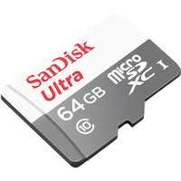 Карта памяти SanDisk Ultra microSDXC 64GB UHS-I/U1 + адаптер [SDSQUNB-064G-GN3MA]