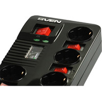 Сетевой фильтр SVEN Fort Pro 6 розеток, черный, 1.8 м