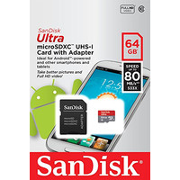Карта памяти SanDisk Ultra microSDXC UHS-I + адаптер 64GB [SDSQUNC-064G-GN6MA]