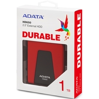 Внешний накопитель A-Data DashDrive Durable HD650 AHD650-1TU31-CRD 1TB (красный)
