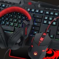 Клавиатура + мышь с ковриком + наушники Redragon S101-BA