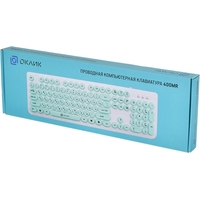 Клавиатура Oklick 400MR (белый/мятный)
