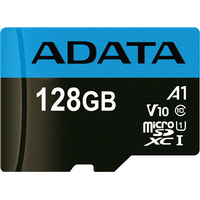 Карта памяти A-Data Premier AUSDX128GUICL10A1-RA1 microSDXC 128GB (с адаптером)