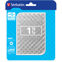 Внешний накопитель Verbatim Store &#039;n&#039; Go USB 3.0 1TB Серебристый [53197]