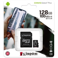 Карта памяти Kingston Canvas Select Plus microSDXC 128GB (с адаптером) SDCS2/128GB