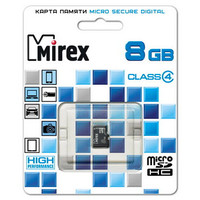 Карта памяти Mirex microSDHC (Class 4) 8GB (13612-MCROSD08)