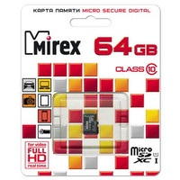 Карта памяти Mirex microSDXC UHS-I (Class 10) 64GB (13612-MC10SD64)