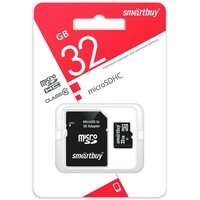 Карта памяти Smart Buy microSDHC SB32GBSDCL10-01LE 32GB (с адаптером)
