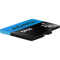 Карта памяти A-Data Premier AUSDX64GUICL10A1-RA1 microSDXC 64GB (с адаптером)