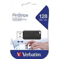 USB Flash Verbatim PinStripe 128GB (черный)