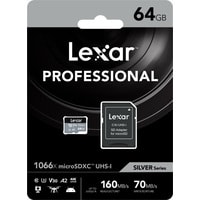 Карта памяти Lexar microSDXC LMS1066064G-BNANG 64GB (с адаптером)