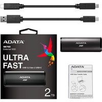 Внешний накопитель A-Data SE760 2TB ASE760-2TU32G2-CBK (черный)