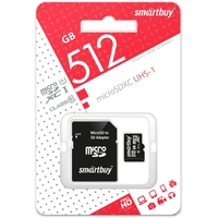 Карта памяти Smart Buy microSDXC SB512GBSDCL10-01 512GB (с адаптером) Карта памяти Smart Buy microSDXC SB512GBSDCL10-01 512GB (с адаптером)