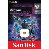 Карта памяти SanDisk Extreme microSDXC SDSQXA2-064G-GN6GN 64GB