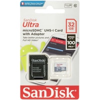 Карта памяти SanDisk Ultra microSDHC SDSQUNR-032G-GN3MA 32GB (с адаптером)