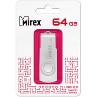 USB Flash Mirex Swivel White 64GB 13600-FMUSWT64