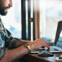 Мышь Logitech M185 (черный/синий)