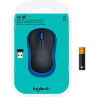 Мышь Logitech M185 (черный/синий)