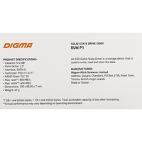 SSD Digma Run P1 512GB DGSR2512GP13T