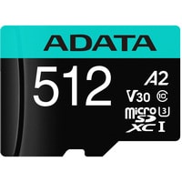 Карта памяти A-Data Premier Pro AUSDX512GUI3V30SA2-RA1 microSDXC 512GB (с адаптером)