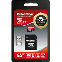 Карта памяти Oltramax Premium OM064GCSDXC10UHS-1-PrU3 microSDXC 64GB (с адаптером)