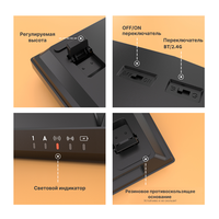 Клавиатура Royal Kludge RK100 RGB (черный, RK Brown)